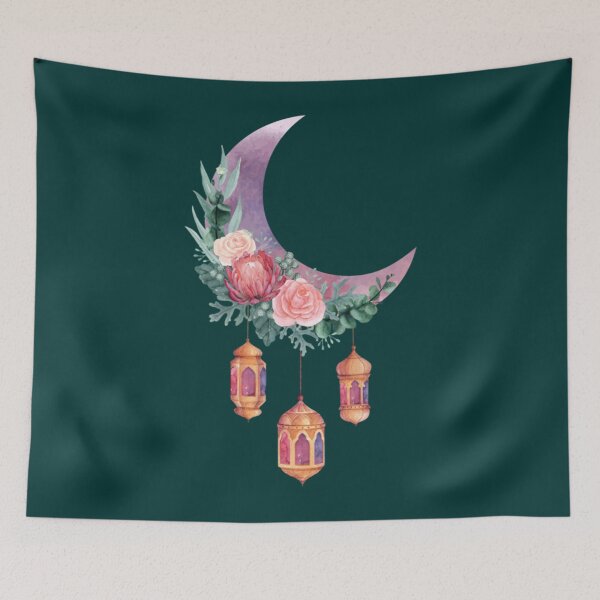 Item preview, Crescent Moon with Flowers and Lanterns      designed and sold by mirmeldesigns4.