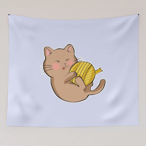 Item preview, Kitty playing with Knitting Wool Balls designed and sold by franktact.