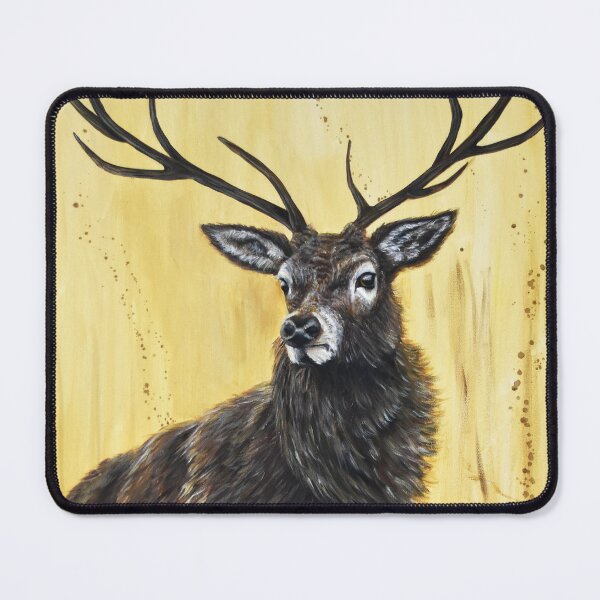 Item preview, Stag on yellow background designed and sold by Debbie’s Sketchbook.