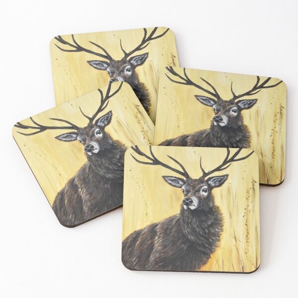 Item preview, Stag on yellow background designed and sold by Debbie’s Sketchbook.