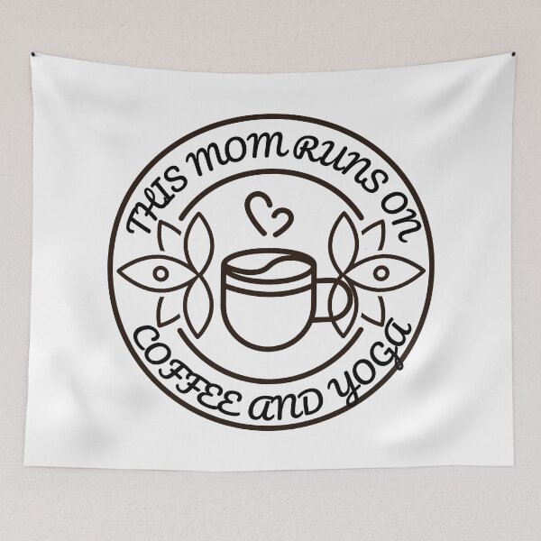 Item preview, THIS MOM RUNS ON CAFFEE AND YOGA  designed and sold by Madalina-Ivg.