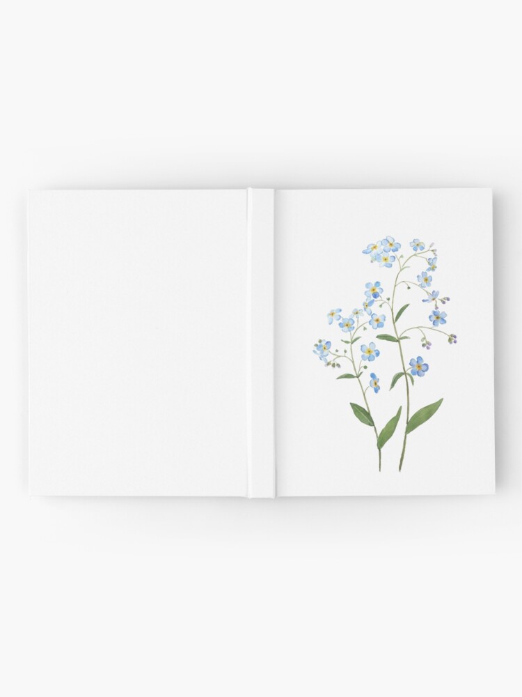 Thumbnail 2 of 3, Journal, hand painted blue forget me not flowers 2021 watercolor designed and sold by ColorandColor.