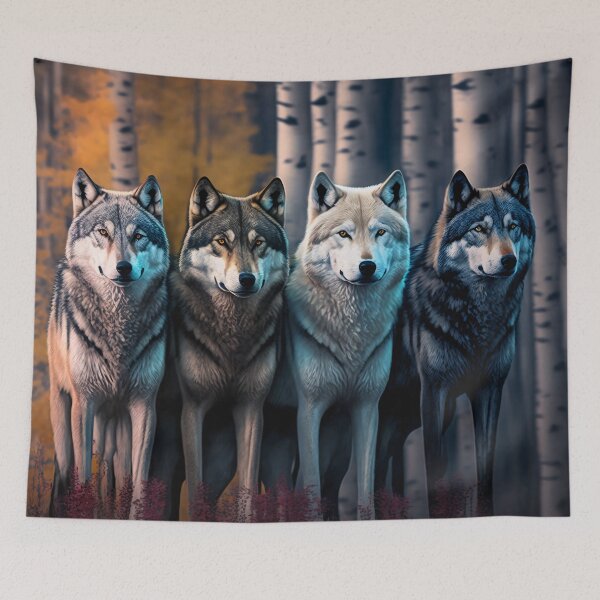 Item preview, Wolfpack Group of Wolves In The Forest designed and sold by FunWearVM.