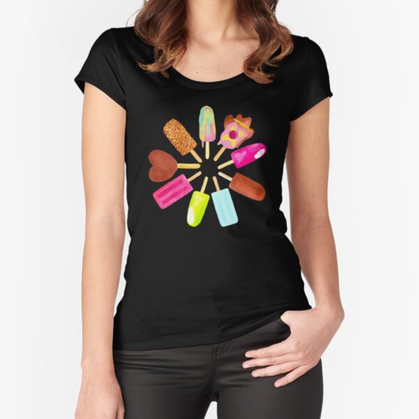 Aussie Ice Creams | Scatter | Black Fitted Scoop T-Shirt