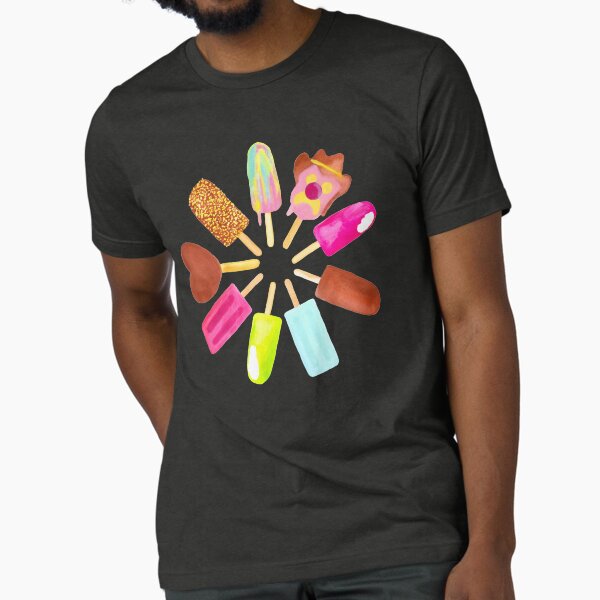 Aussie Ice Creams | Scatter | Black Tri-blend T-Shirt