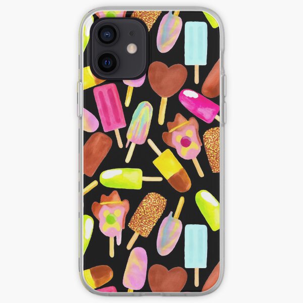 Aussie Ice Creams - Scatter - Black iPhone Soft Case