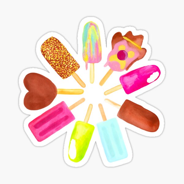 Aussie Ice Creams | Scatter | Black Sticker