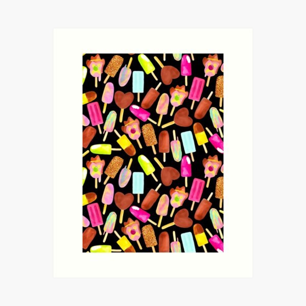 Aussie Ice Creams | Scatter | Black Art Print