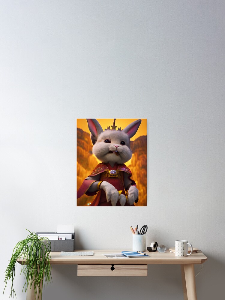 Thumbnail 2 of 3, Poster, Rabbit King designed and sold by REDCLASH2002.