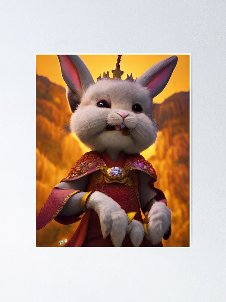 Thumbnail 1 of 3, Poster, Rabbit King designed and sold by REDCLASH2002.
