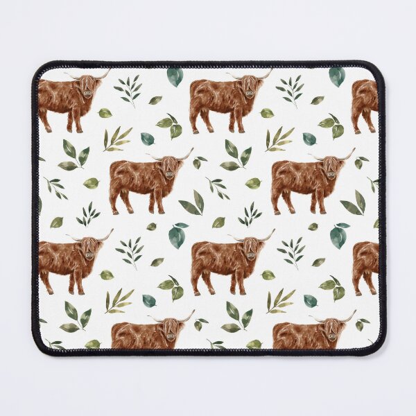 Item preview, Highland Cow with Spring Greenery designed and sold by cateandrainn.