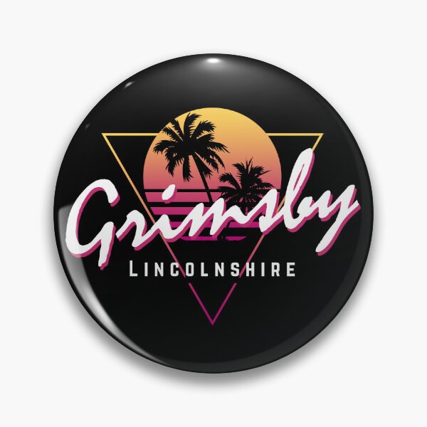 Item preview, Funny 80s Retro Sunset 'Grimsby' Lincolnshire designed and sold by dinosareforever.
