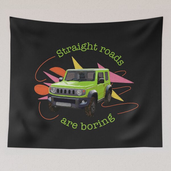 Item preview, Kinetic Yellow Suzuki Jimny | Straight Roads are Boring designed and sold by stoicjimny.