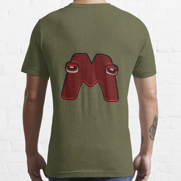 Wondering Letter M Alphabet Lore Mens Back Print T-shirt