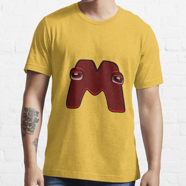 Wondering Letter M Alphabet Lore Mens Back Print T-shirt