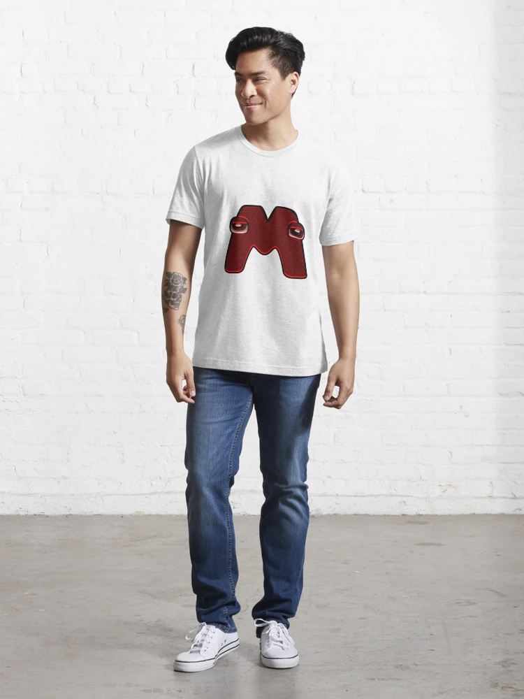 Wondering Letter M Alphabet Lore Mens Back Print T-shirt