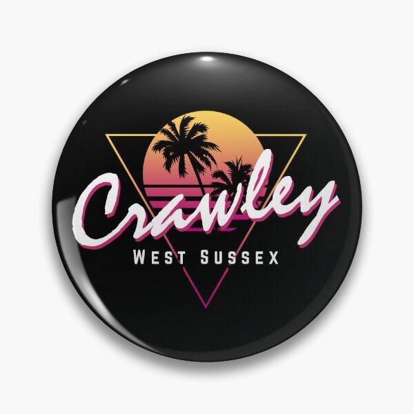 Item preview, Funny 80s Retro Sunset 'Crawley' West Sussex designed and sold by dinosareforever.