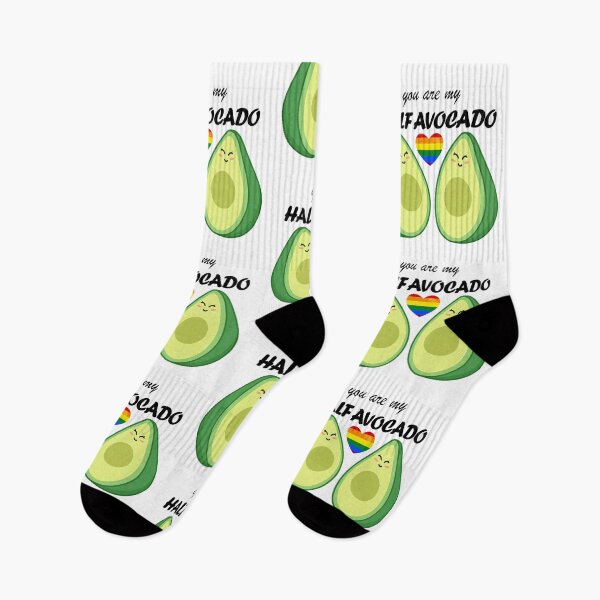 Artikelvorschau, Du bist meine halbe Avocado LGBT kawaii Illustration von Avocados mit Herz, das die Liebe zwischen zwei Mädchen darstellt entworfen und verkauft von ZerpaGiovanna.