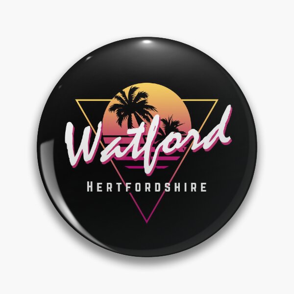 Item preview, Funny 80s Retro Sunset 'Watford' Hertfordshire designed and sold by dinosareforever.