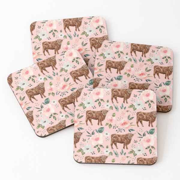 Item preview, Pink Highland Cow Spring Floral designed and sold by cateandrainn.