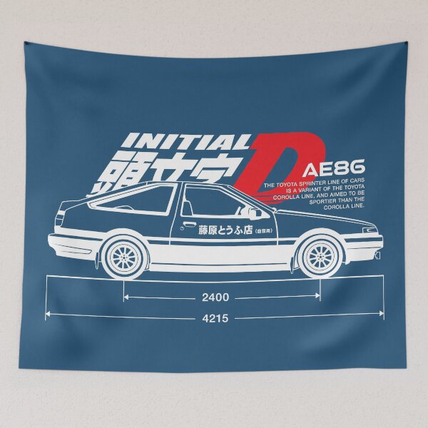 Item preview, INITIAL D (Side View) BLACK t-shirt designed and sold by bismuth35.