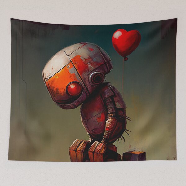 Item preview, A Sad Lonely Lost Robot -Red Balloon #4 designed and sold by Gypsykiss.
