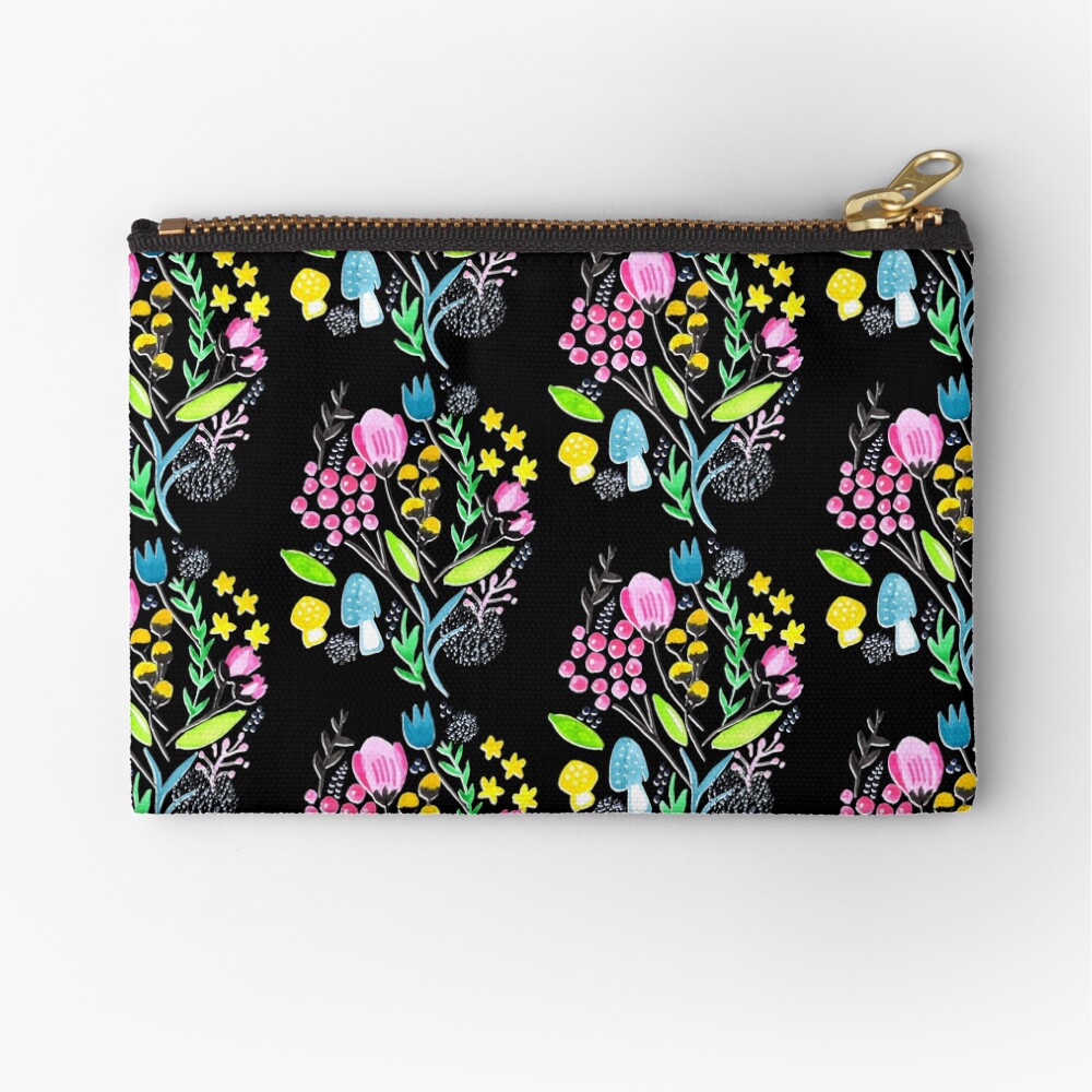 Wildflowers - Midnight Meadow Zipper Pouch
