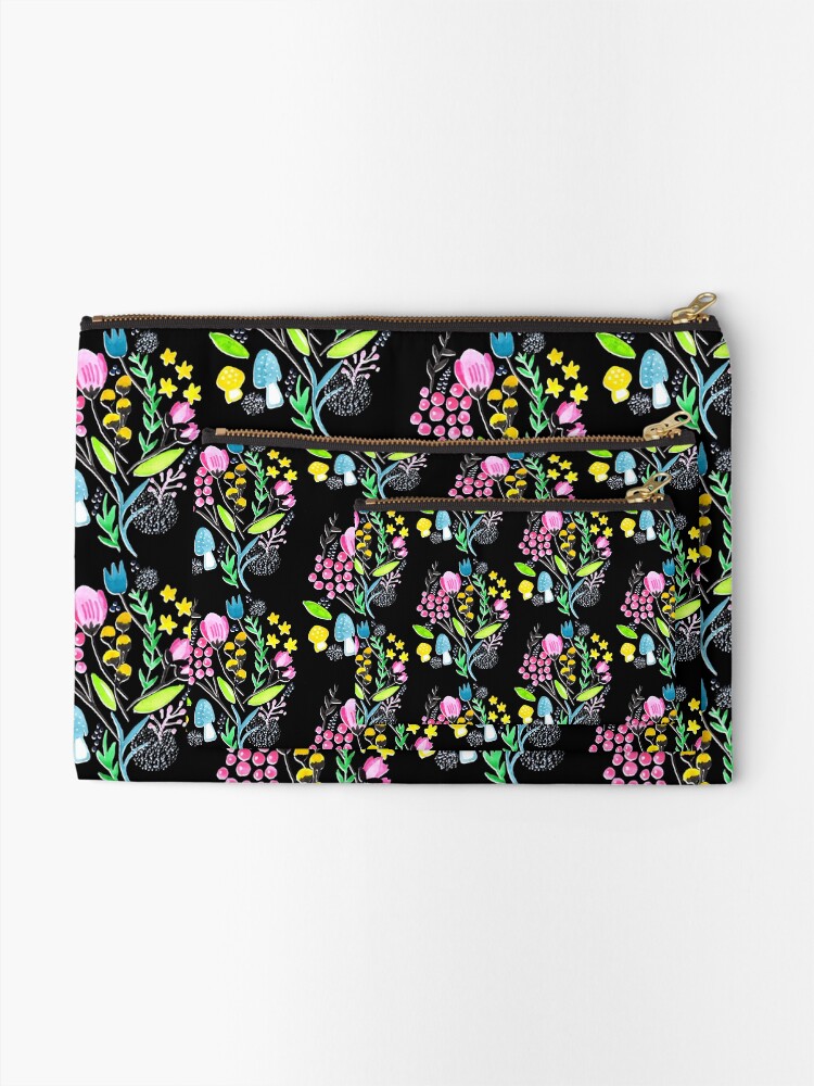 Alternate view of Wildflowers - Midnight Meadow Zipper Pouch