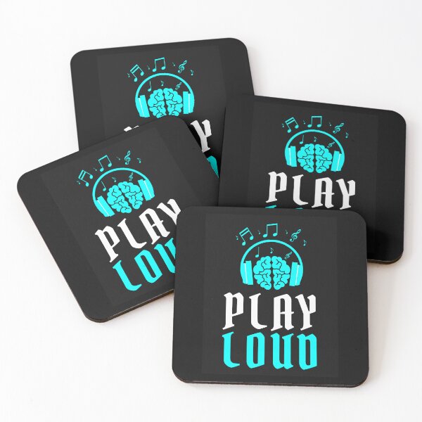 Item preview, Play Loud Quote Neon Blue Graphic designed and sold by MotionWaves.