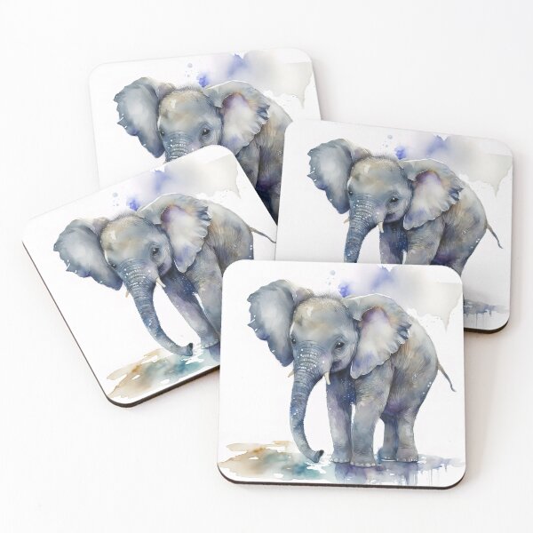 Item preview, Watercolor Cute Baby Elephant, Cute Calf, Realistic Watercolor Elephant designed and sold by MoonFoxDesign.