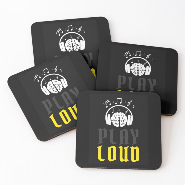 Item preview, Play Loud Quote Grey Yellow Graphic designed and sold by MotionWaves.