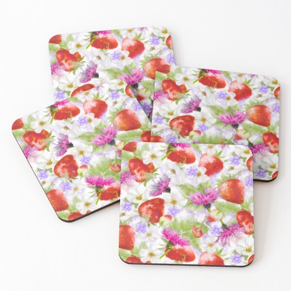 Item preview, Watercolor Strawberry Cornflower Seamless Repeated Pattern Design  designed and sold by Tina Veenstra.