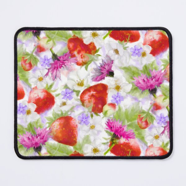 Item preview, Watercolor Strawberry Cornflower Seamless Repeated Pattern Design designed and sold by Tina Veenstra.