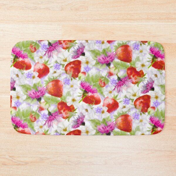 Item preview, Watercolor Strawberry Cornflower Seamless Repeated Pattern Design  designed and sold by Tina Veenstra.