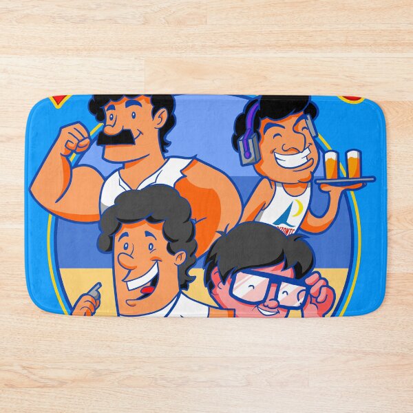 Item preview, LOS BAÑEROS MÁS LOCOS DEL MUNDO (blue background) designed and sold by frikybomb.