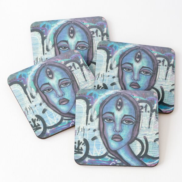 Item preview, Blue Girl with Three Eyes designed and sold by cara-rossetti.