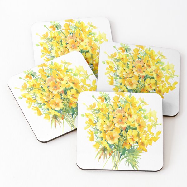 Item preview, Yellow Buttercup Flowers designed and sold by surenart.
