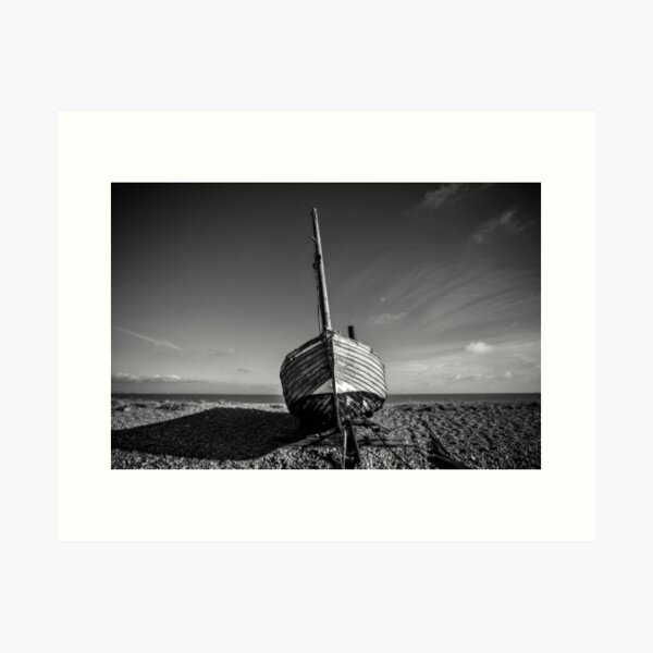 Old Wooden Fishing Boat Black and White Fine Art Photography Print UK  Landscape Photography Dungeness Beach Kent England Wall Art Gift -   Canada