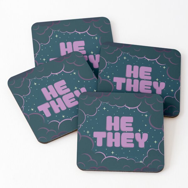 Item preview, Purple Cloudy Night He/They Pronouns  designed and sold by MoonMint.