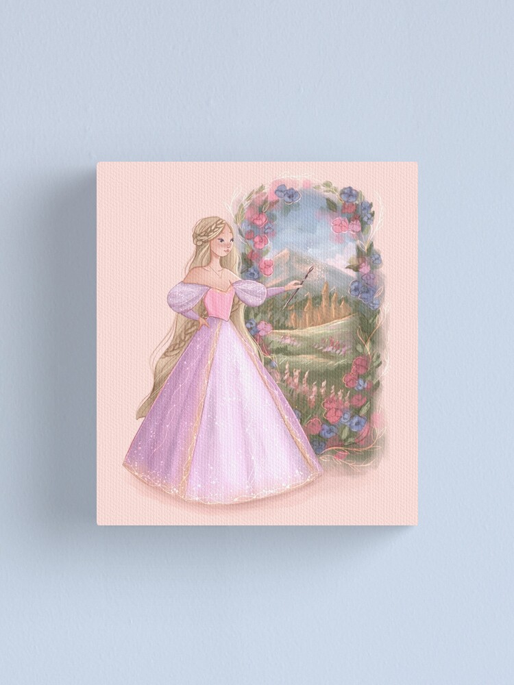 Barbie Rapunzel Magic Paintbrush Illustration Canvas Print