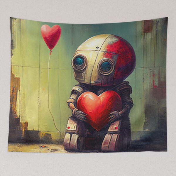 Item preview, A Sad Lonely Lost Robot -Red Balloon #6 designed and sold by Gypsykiss.