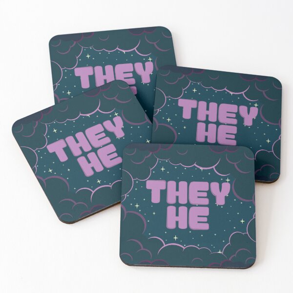 Item preview, Purple Cloudy Night They/He Pronouns  designed and sold by MoonMint.