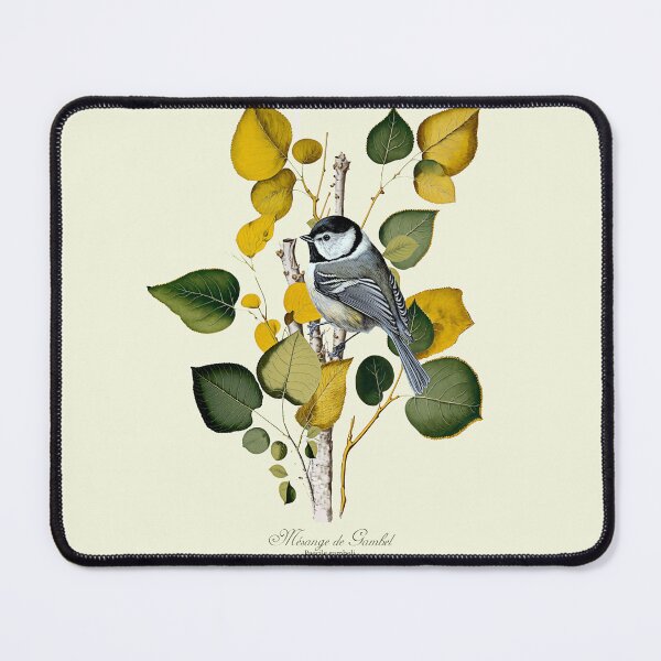 Item preview, Mountain Chickadee in the Aspens Antique Style Print  designed and sold by UncannyCanvas.