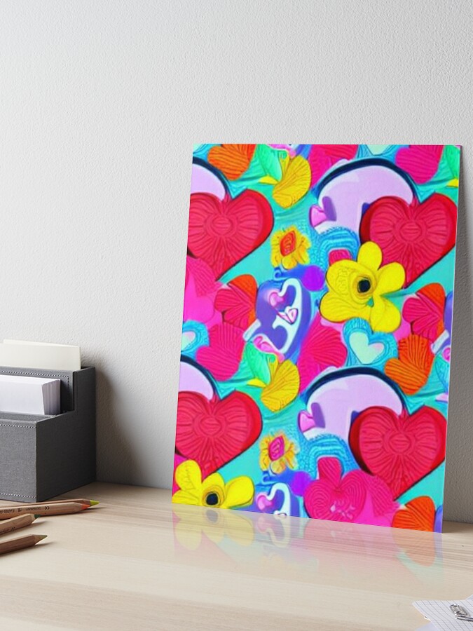Endless Heart Gems in Red and Blue Art Print for Sale by HanaiPrint
