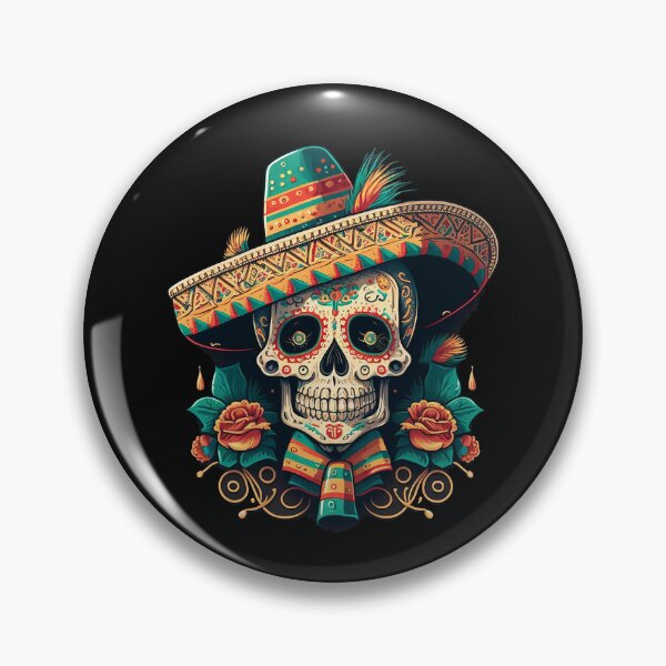 Item preview, Sugar Skull Art with Sombrero designed and sold by The-Fox-Hole.