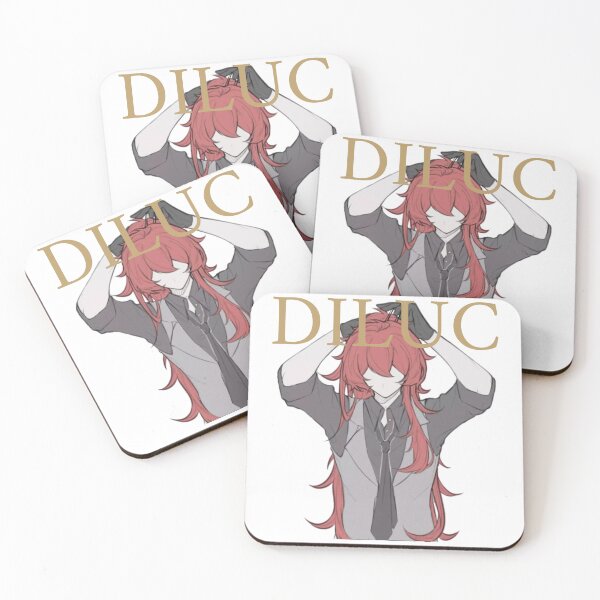 Aperçu de l'œuvre Diluc Genshin Impact Fanart Chemise et gilet Diluc Motif Diluc Merch Genshin Merchandise créée et vendue par feach.