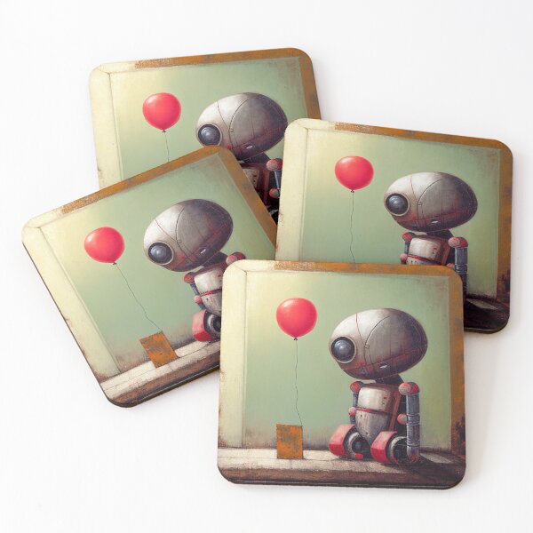 Item preview, A Sad Lonely Lost Robot -Red Balloon #7 designed and sold by Gypsykiss.