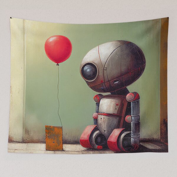 Item preview, A Sad Lonely Lost Robot -Red Balloon #7 designed and sold by Gypsykiss.