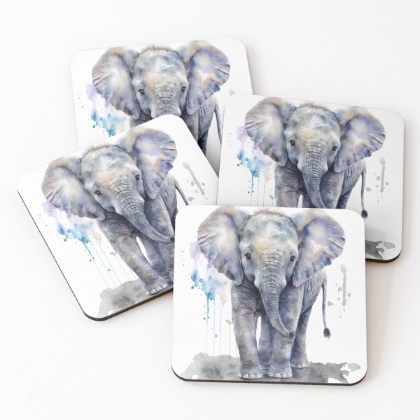 Item preview, Watercolor Cute Baby Elephant, Cute Calf, Realistic Watercolor Elephant designed and sold by MoonFoxDesign.