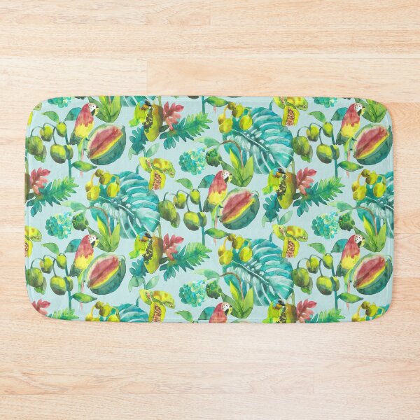 Item preview, Parrots eats watermelon birds jungle designed and sold by Alessandro Remo Mazzoni Remotextiles.